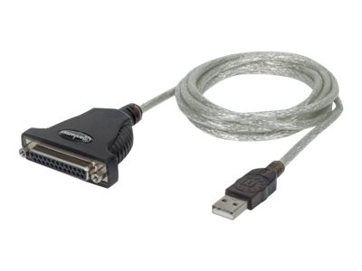 Manhattan USB-A to Parallel Printer DB25 Converter Cable, 1.8m, Male to Female, 1.2Mbps, IEEE 1284,