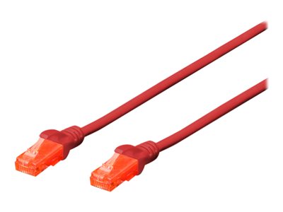 DIGITUS Patchkabel Cat6 U/UTP 2xRJ45 3.0m rot LSZH Patchkabel RJ45