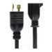 StarTech.com 6in (15cm) Heavy Duty Power Cord, NEMA L5-20P to NEMA 5-20R Black Adapter Cord, 20A 125V, 12AWG, Heavy Gauge Plug Converter Cable, AC Power Cable