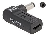 DeLOCK 24 pin USB-C (female) - Strøm DC jackstik 5,5 mm (ID: 2,1 mm) (male) Sort Strømforsyningsadapter