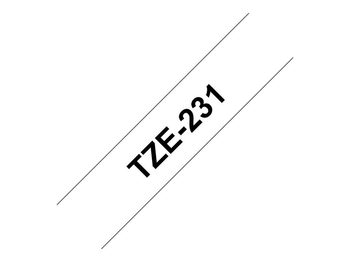 thumbnail image 2 of 15-Pack Black On White Label Tape For Brother PT-P900 – 12mm TZ-231 Compatible (TZe-231, 8m) 2 of 6