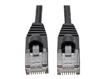 Tripp Lite Cat6a 10G Snagless Molded Slim UTP Network Patch Cable (RJ45 M/M), Black, 1 ft.