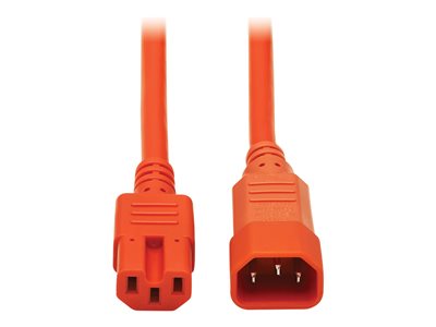Tripp Lite Heavy-Duty 6ft Heavy Duty Power Extension Cord 15A 14 AWG C14 C15 Orange 6'
