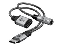 goobay Audiokabel 15cm Sort Grå