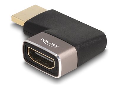 DELOCK HDMI Adapter St zu Bu 90°rechts gewinkelt grau Metall
