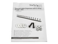 Startech Vertical 0U Server Rack Cable Management w/ D-Ring Hooks - 20U Network Rack Cord Manager Panel - 3ft Wire Organizer 