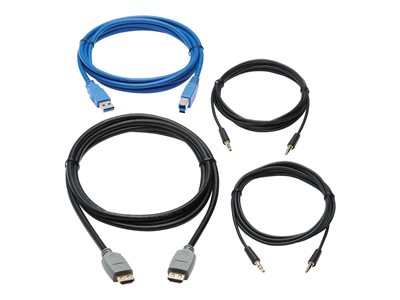 Tripp Lite HDMI KVM Cable Kit for Tripp Lite B005-HUA2-K and B005-HUA4 KVM, 4K HDMI, USB 3.1 Gen 1, 3.5 mm, 6 ft.