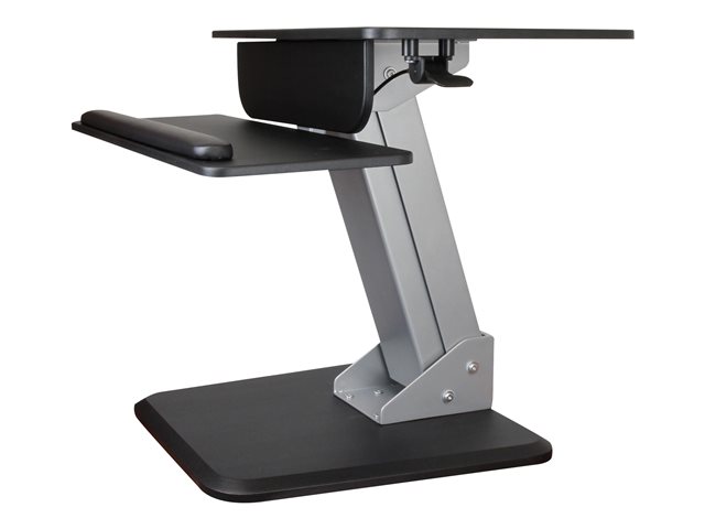 Image of StarTech.com Height Adjustable Standing Desk Converter - Sit Stand Desk with One-finger Adjustment - Ergonomic Desk (ARMSTS) mounting kit - for LCD display / keyboard / mouse / notebook - black, silver