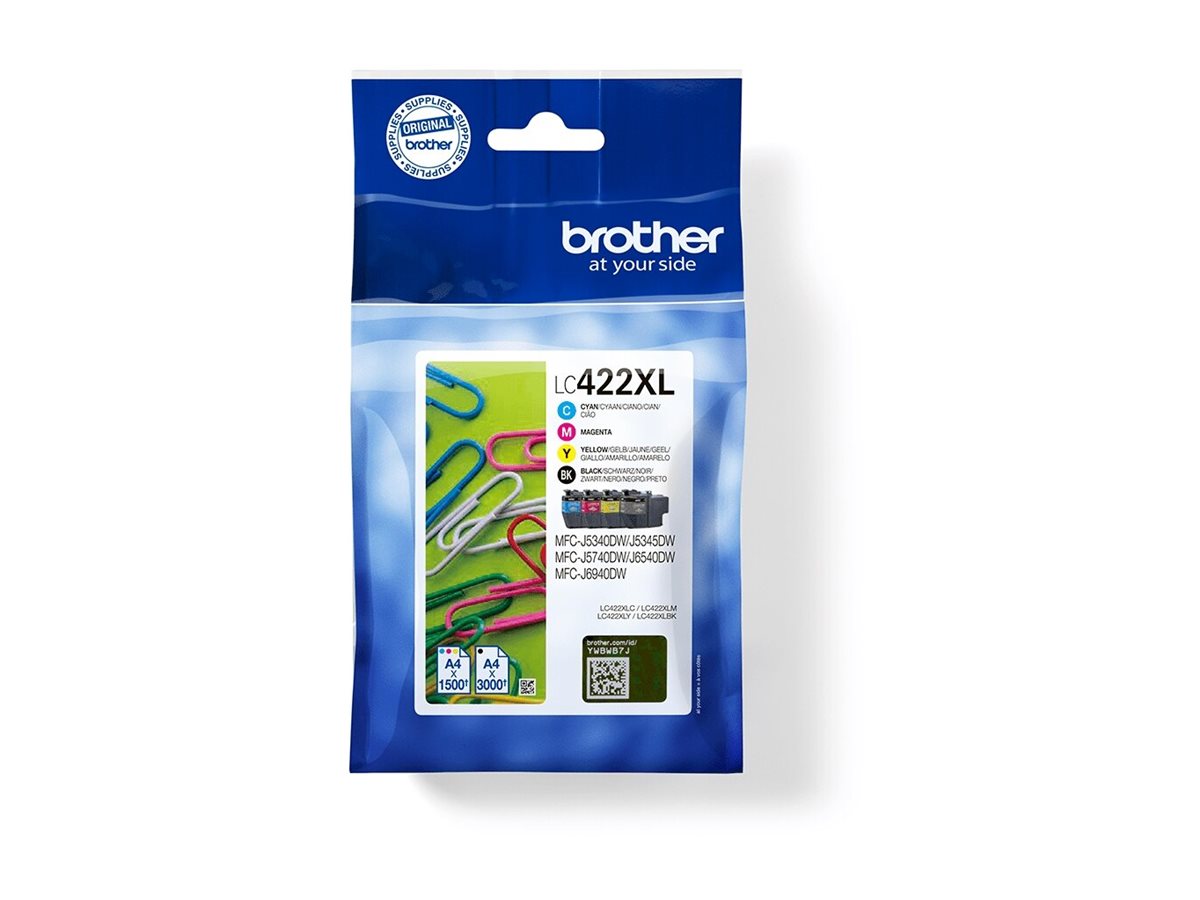 Brother Lc422xl 4 Pack Black Yellow Cyan Magenta Original Ink Cartridge