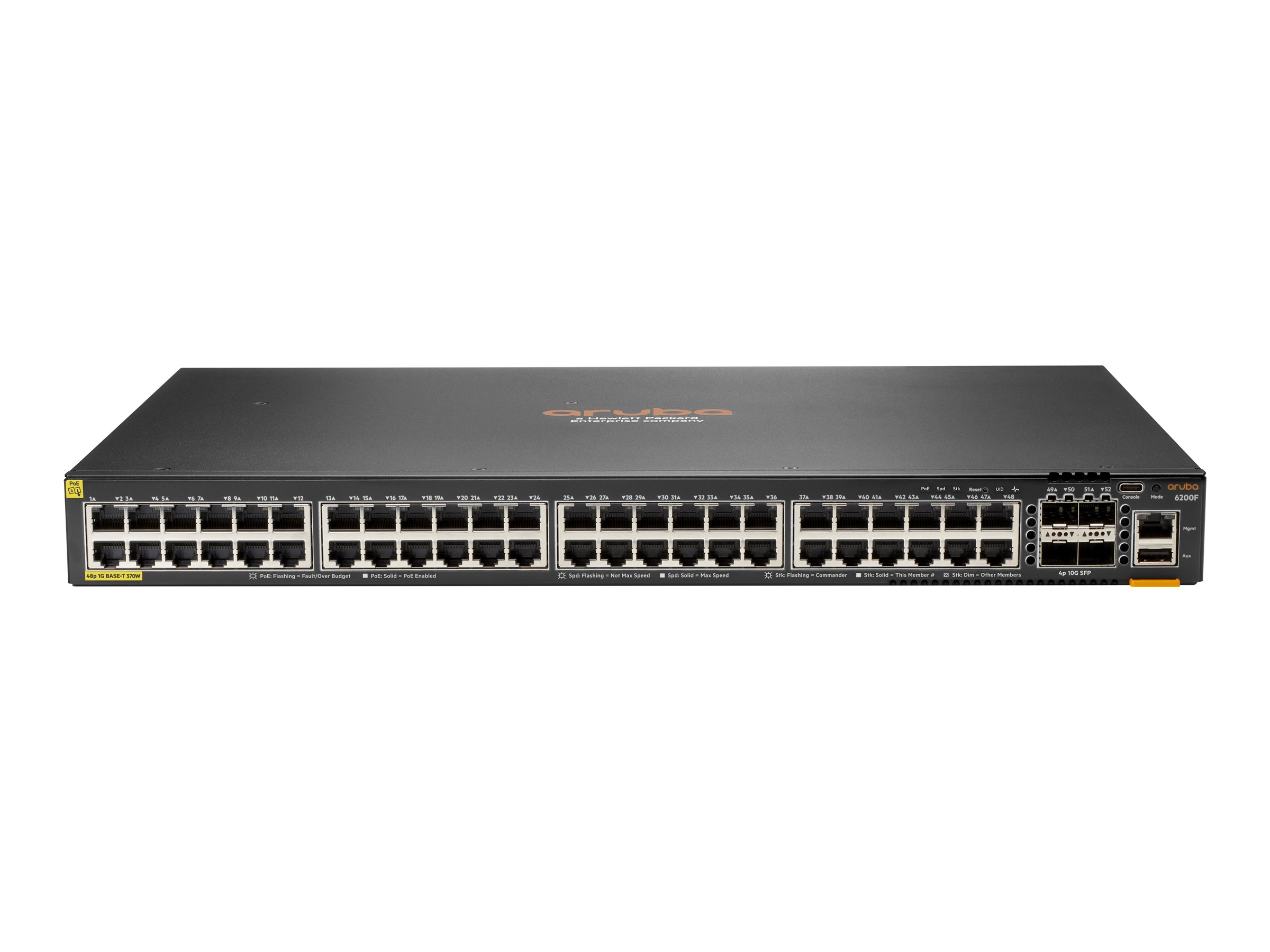 HPE Aruba Networking CX 6200F 48G Class 4 PoE 4SFP+ 370W TAA Switch