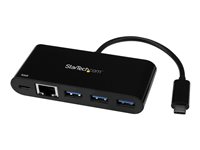 StarTech.com 3 Port USB-C Hub   & 60W Power Delivery Passthrough - USB-C to 3xUSB-A - 5Gbps USB 3.0 Type-C Adapter Hub (HB30C3AGEPD) Hub 3 porte USB
