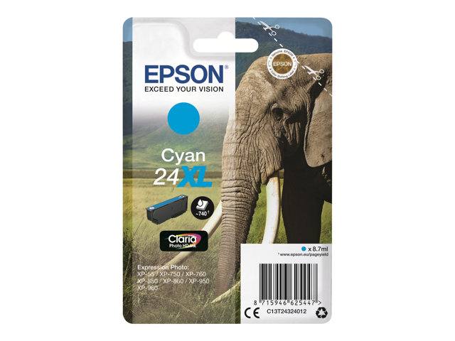 Epson 24XL - XL - cyan - original - ink cartridge
