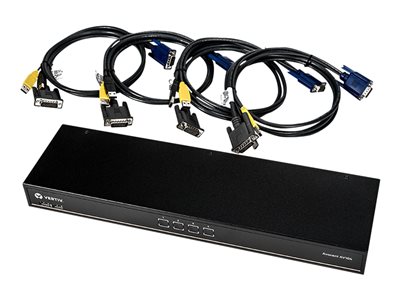 Avocent AutoView AV104 - KVM switch - 4 ports - rack-mountable - with 4 x 26-pin to VGA cables