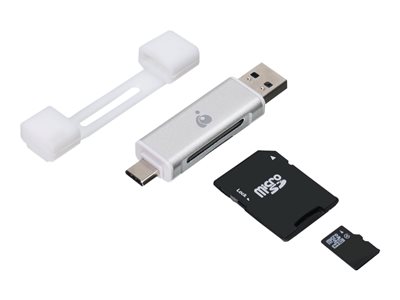 IOGEAR USB-C Duo Mobile Device Card Reader/Writer GFR3C12