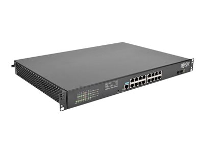 Tripp Lite 16-Port Gigabit Ethernet Switch L2 Managed w/ 8-Outlet PDU 120V