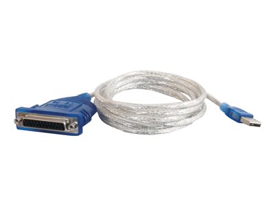 C2G 6ft USB to DB25 Parallel Printer Adapter Cable Parallel adapter USB IEEE 1284 blue