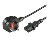 MicroConnect Strøm Type G (male) - Strøm IEC 60320 C13 Sort 50cm Strømkabel