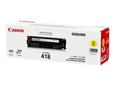 Canon CART418Y yellow original toner Product shot Right-angle 79250