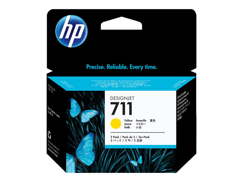 HP 3x 711 ink Yellow DJ T120 520