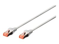 DIGITUS Professional CAT 6 Kabel med afskærmning med folie og kobberfletning (SFTP 25cm Patchkabel Hvid
