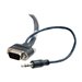 C2G Plenum-Rated HD15 SXGA + 3.5mm M/M Monitor Cable with Low Profile Connectors
