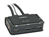 Lindy Compact 2 Port KVM Switch - KVM switch - 2 x KVM / audio / USB - 1 local user - desktop