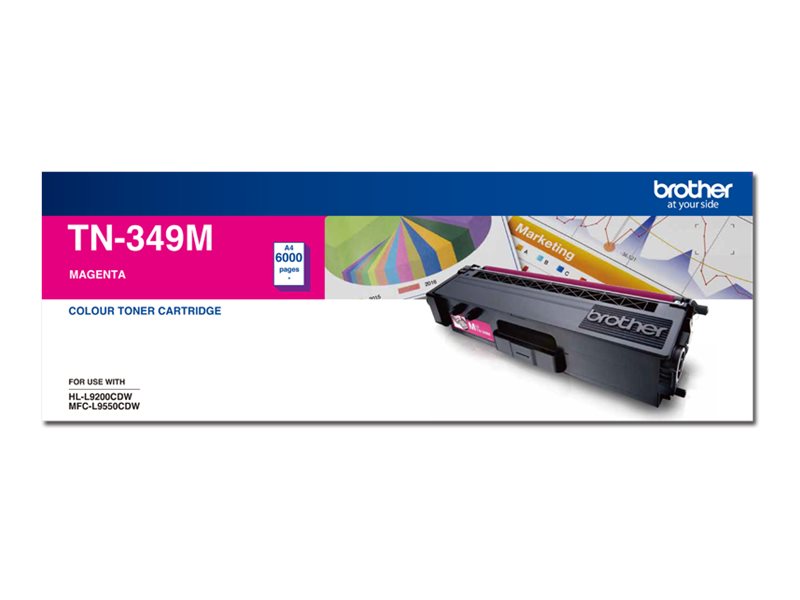 Brother TN349M Super High Yield magenta original toner Product shot Front 79500