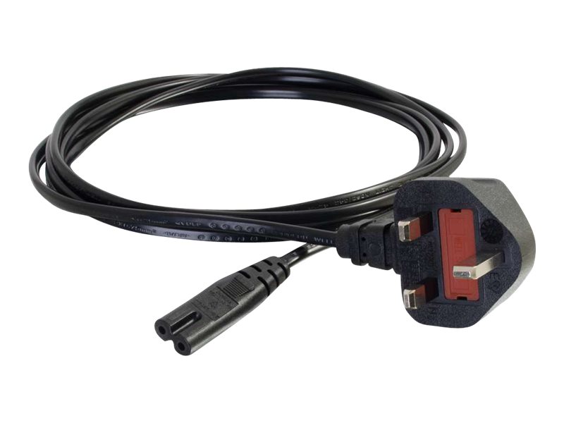 C2G Non-Polarised Power Cord - elektrický kabel - power IEC 60320 C7 do BS 1363 - 2 m – foto 2