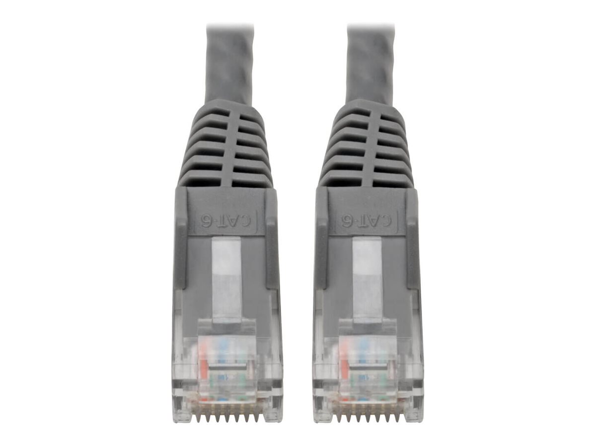 Eaton Tripp Lite Series Cat6 Gigabit Snagless Molded (UTP) Ethernet Cable (RJ45 M/M), PoE, Gray, 6-in. (15.24 cm)