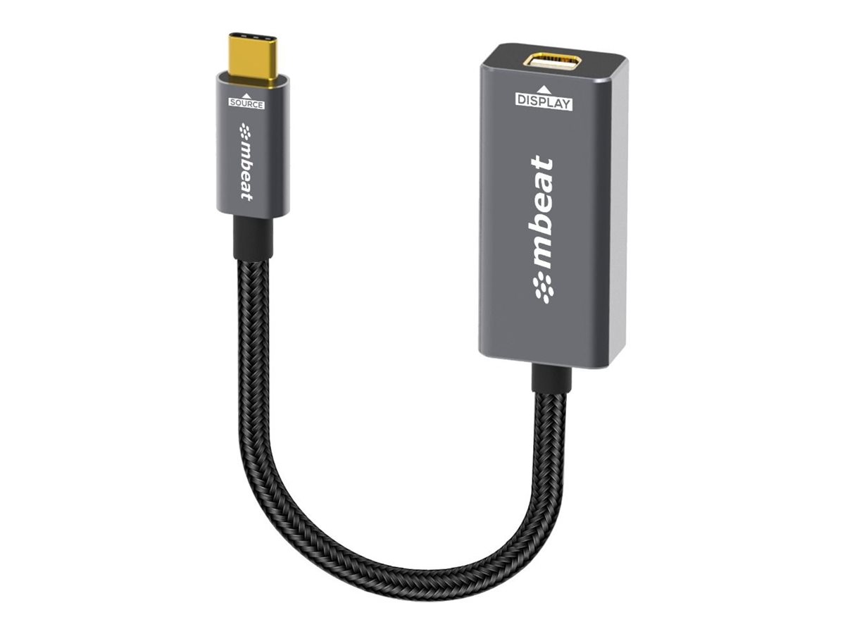mbeat ToughLink video adapter USB-C to Mini DisplayPort 15 Product shot Right-angle 79850