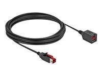 DeLOCK 8 pin USB PlusPower (24 V) (male) - 8 pin USB PlusPower (24 V) (female) Sort 4m PoweredUSB extension cable
