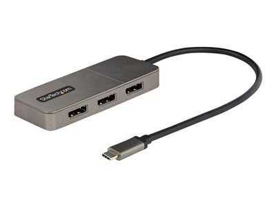 StarTech.com USB-C to Triple DisplayPort 1.4 MST Hub, 4K 60Hz, 1ft (30cm) Cable, USB Type-C Multi Monitor Adapter for Laptop, DP 1.4 Multi-Stream Transport Hub, DisplayPort Splitter