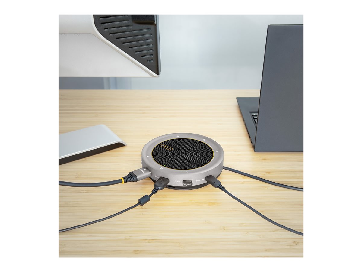 StarTech.com USB-C Conference Speaker Mini Dock, Portable Boardroom Speaker and Multiport Adapter, USB-C to VGA or 4K 60Hz HDMI, 2x USB-A (5Gbps) Hub, Mic/Speaker - Teams/Zoom/Softphone Speakerphone (DKTBRSPMPD) - mini-dock - USB-C / Thunderbolt 3 / Thunderbolt 4 - HDMI, VGA – foto 9