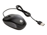 HP Travel - Mouse - right and left-handed - optical - 2 buttons - wired - USB