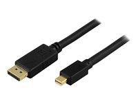 DELTACO Mini DisplayPort han -> DisplayPort han 1 m Sort