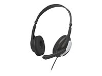 Hama PC Office Headset 'HS-P100 V2' Kabling Headset Sort Sølv