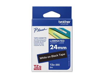 Brother TZe355 - White on black