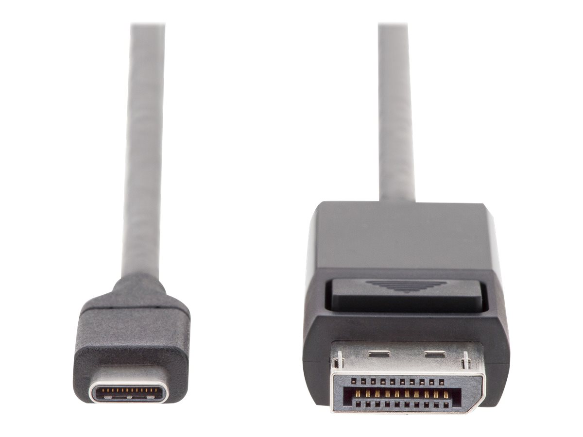 DIGITUS DisplayPort cable USB-C to DisplayPort 1.8 Product shot Right-angle 79850