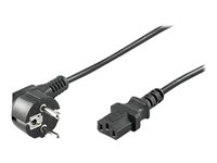 MicroConnect Strøm CEE 7/7 (male) - Strøm IEC 60320 C13 (male) Sort 1m Strømkabel