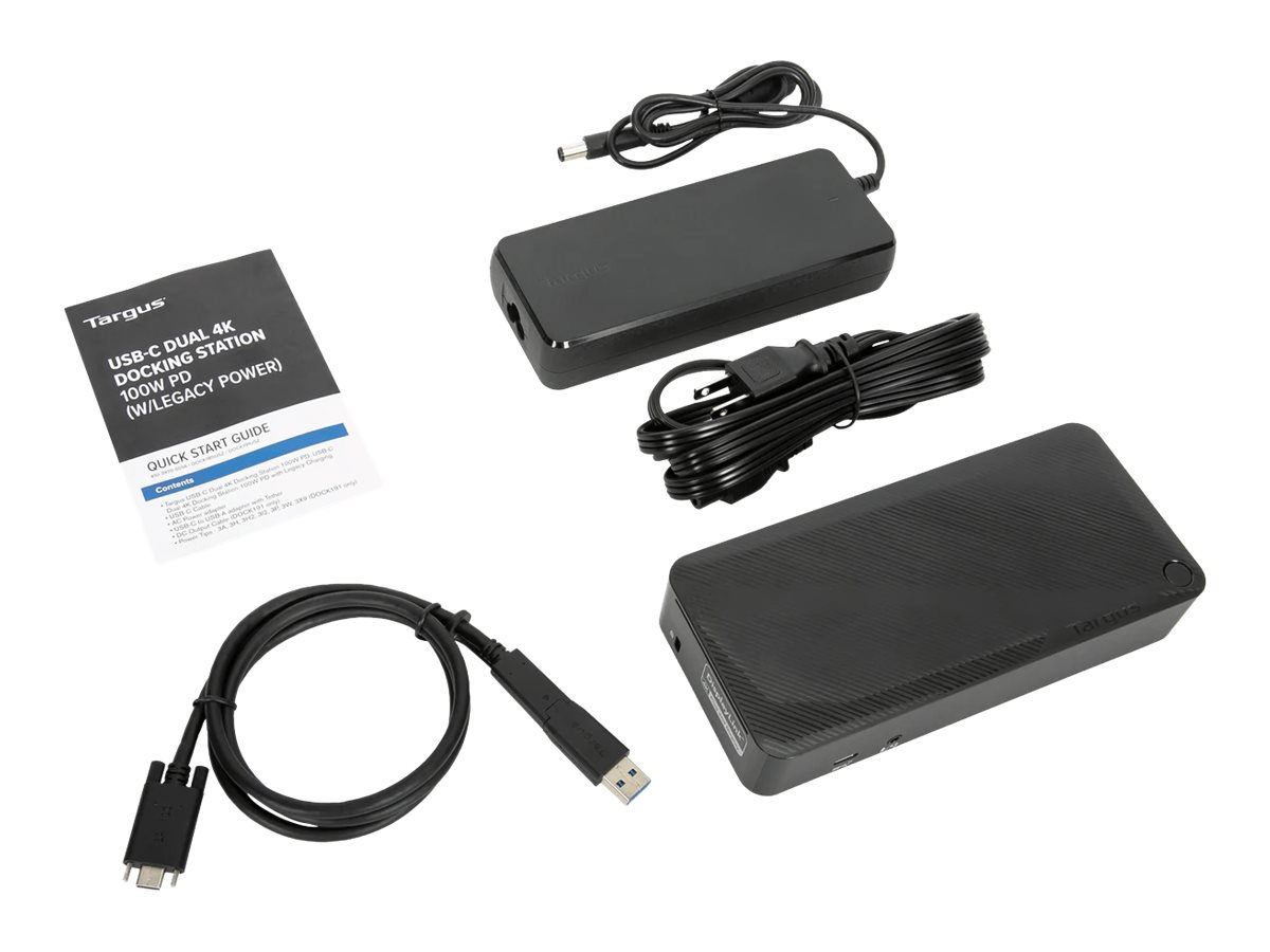 Targus Universal DV4K docking station USB-C 3.2 Gen 2 / Thunderbolt 3 2 x HDMI 2 x DP Product shot Back 78850