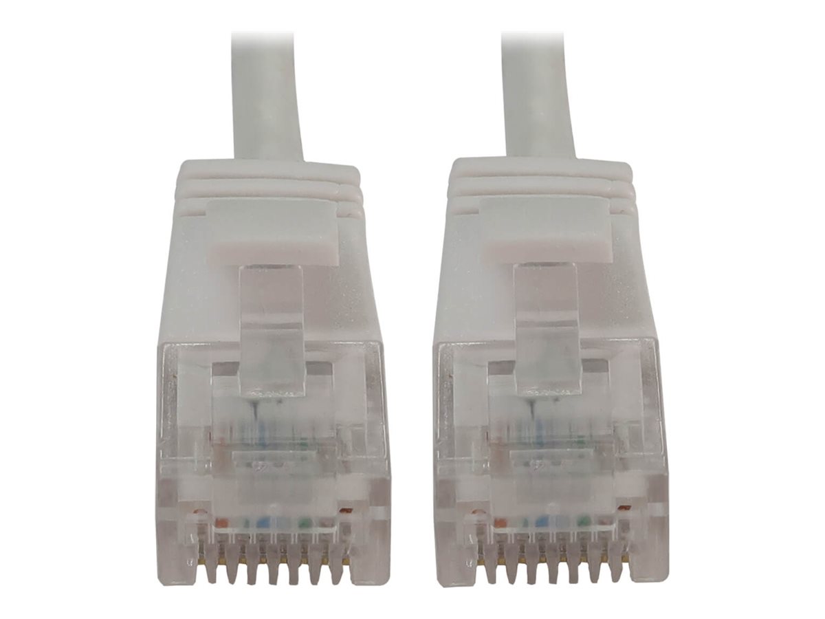 Eaton Tripp Lite Series Cat6a 10G Snagless Molded Slim UTP Ethernet Cable (RJ45 M/M), PoE, White, 1 ft. (0.3 m)