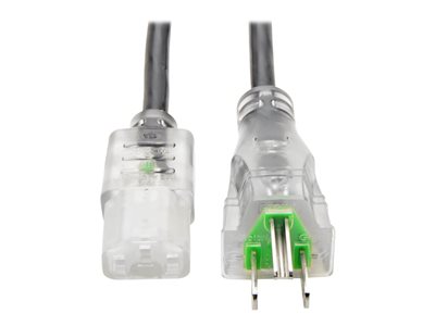 Tripp Lite 10ft Computer Power Cord Hospital Medical Cable 5-15P to C13 Clear 10A 18AWG 10'