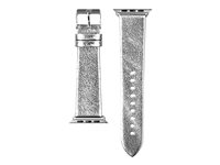 Laut METALLIC Leather Watch Strap for Apple Watch - 38/40mm - Silver - LAWSMESL