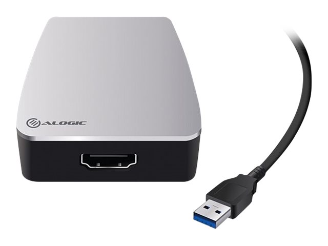 ALOGIC external video adapter silver dark Product shot Front 79350