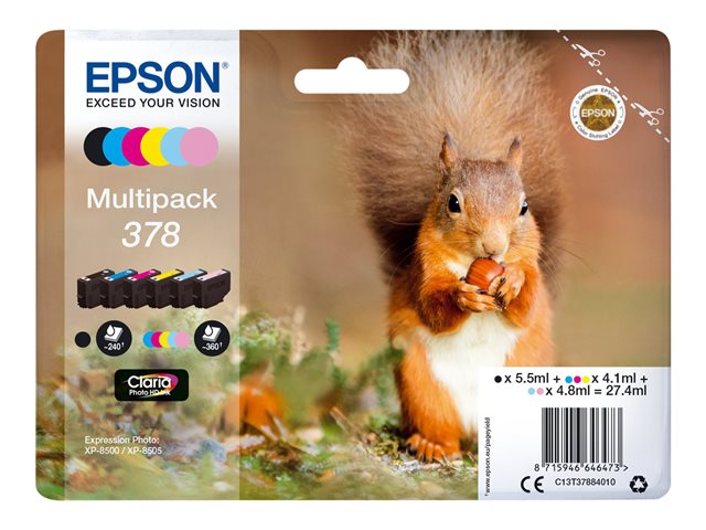 EPSON 1LB 378 Mpack Ink Cartridge w/s