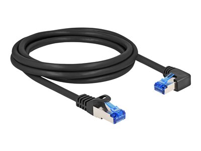 DELOCK RJ45 NWK Cat.6A S/FTP gerade gewinkelt 2m schwarz