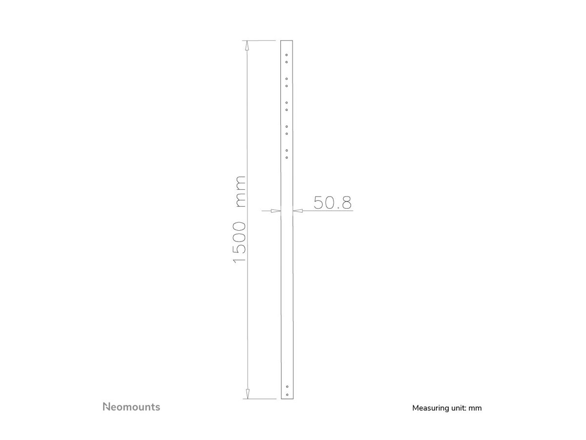 NEOMOUNTS FPMA-CP150 Ceiling Extension Pole 150cm pole FPMA-C200/PLASMA-C100/FPMA-C400SILVER silver