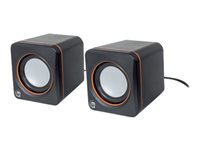 Manhattan 2600 Series Speaker System, Small Size, Big Sound, Two Speakers, Stereo, USB power, Outpu
