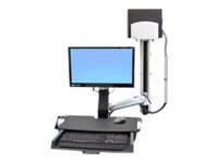 An image of Ergotron StyleView Sit-Stand Combo System with Worksurface and Medium Silver CPU Holder - mounting kit