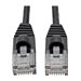 Tripp Lite Cat6a 10G Snagless Molded Slim UTP Network Patch Cable (RJ45 M/M), Black, 1 ft.